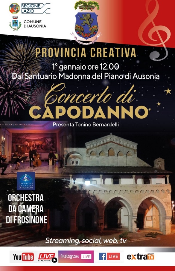 Anagni Antonio Pompeo e Luigi Vacana: «Orgogliosi di non aver spento le festività portando nelle case le eccellenze del territorio» Locandina concerto