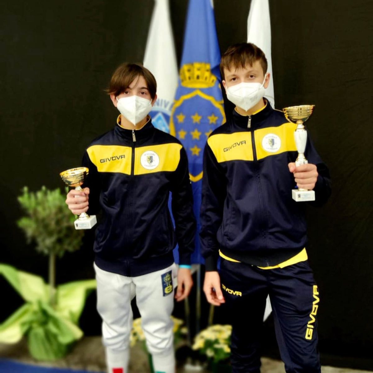 Cassino Scherma Frosinone sul podio Scherma Frosinone Giacomo Campoli Edoardo Belli