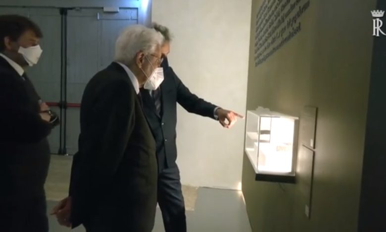Cassino CASSINO – Il Presidente Mattarella visita la Spada di San Vittore proveniente dal “Carettoni” Spada di San Vittore