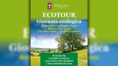 Ferentino FERENTINO – Domenica 6 Giugno la prima dell’ecotour 2021 Ecotour a