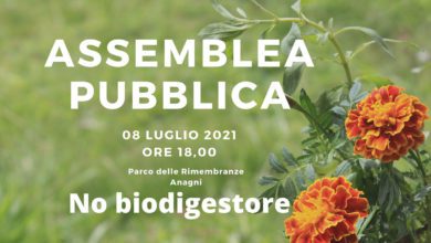 Anagni ANAGNI – Oggi pomeriggio assemblea pubblica per “No” a impianto trattamento rifiuti assemblea pubblica anagni