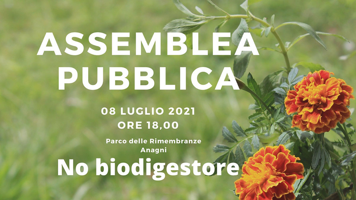 Anagni ANAGNI – Oggi pomeriggio assemblea pubblica per “No” a impianto trattamento rifiuti assemblea pubblica anagni