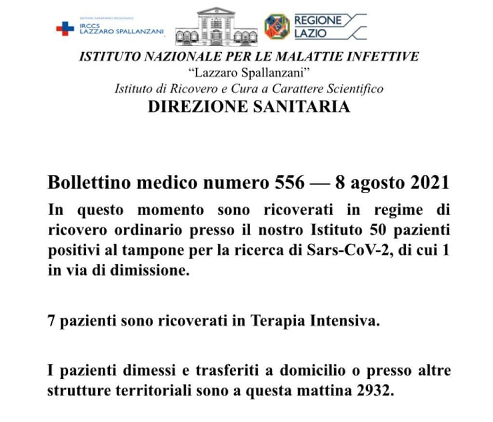 CORONAVIRUS: 30 ricoveri in più allo Spallanzani in un giorno spallanzani