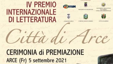 IV Premio Internazionale di Letteratura Città di Arce. Domenica 5 la Premiazione MANIFESTO