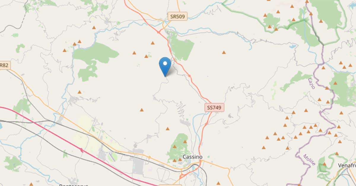 Cassino Scossa di terremoto 3.1 vicino Cassino Terremoto Cassino