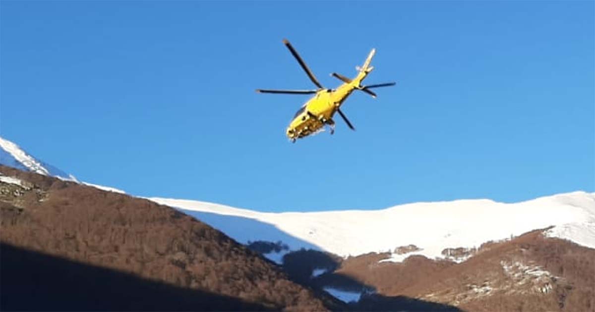 Frosinone Scivola sul ghiaccio per 200 metri. 32enne ciociaro recuperato dall’eliambulanza Pizzo Deta