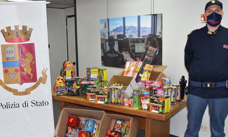 Frosinone Frosinone: sequestrato dalla Polizia di Stato un ingente quantitativo di artifizi pirotecnici illegali botti