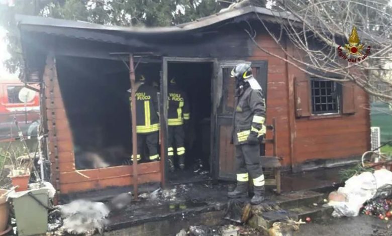 Casa di legno in fiamme, muore anziana Vigili del Fuoco Palestrina