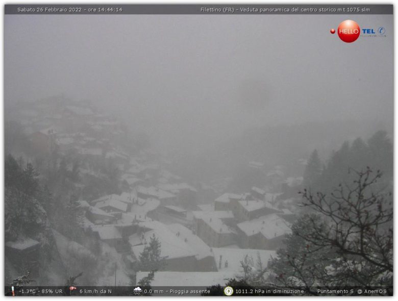 Torna la neve in Ciociaria: fiocchi sui monti e anche in alcuni comuni FILETTINO