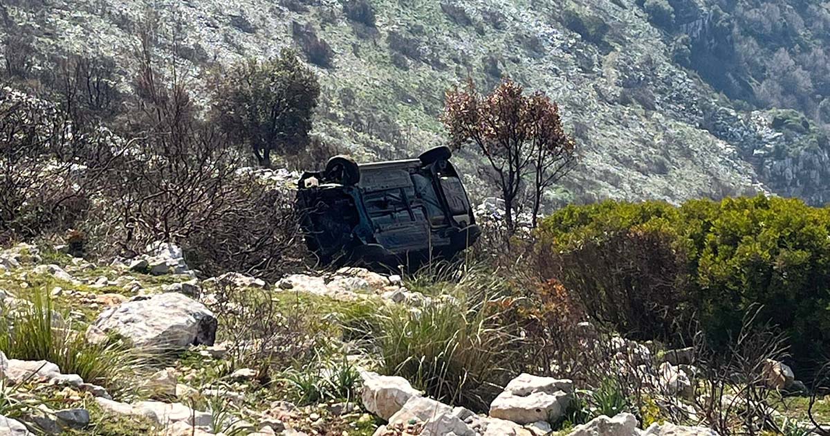 Auto in un dirupo, morto un uomo Incidente Roccasecca dei Volsci
