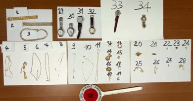 Sottoposti a custodia cautelare in carcere a seguito di fermo di P. G. due uomini trovati in possesso di refurtiva Foto Refurtiva Fermo PG Stradale