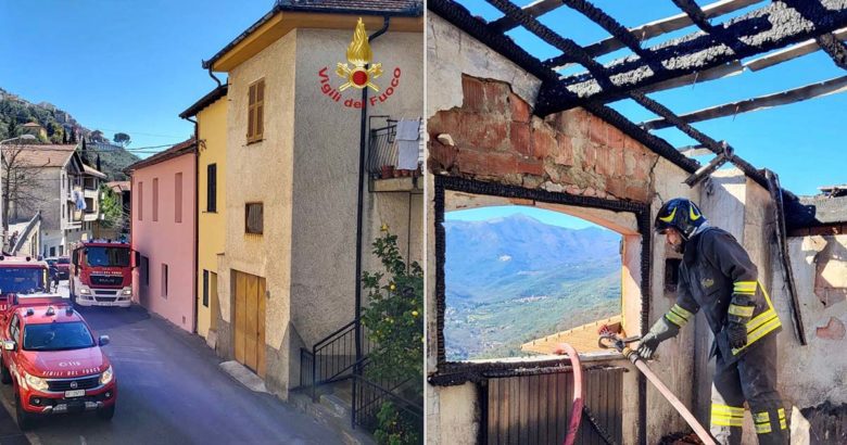 Casa in fiamme: vigile del fuoco fuori dal servizio salva un’anziana e il suo gatto VVFF