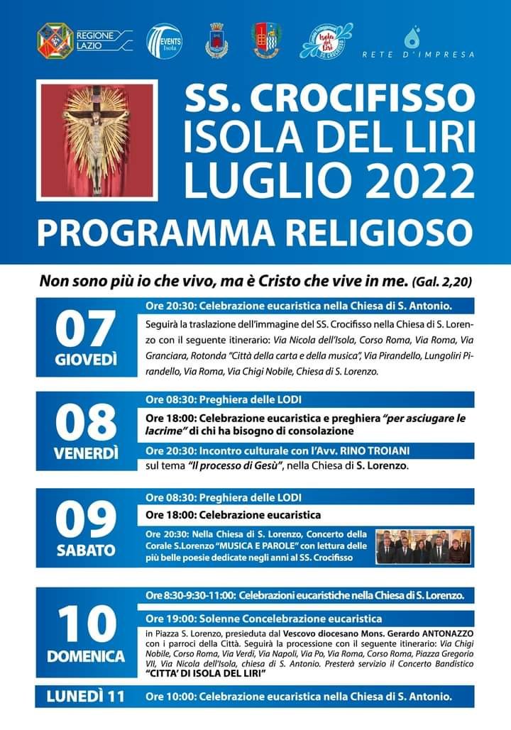 Sora Isola del Liri, Festeggiamenti SS. Crocifisso: inizia il lungo weekend che si concluderà con The Kolors n