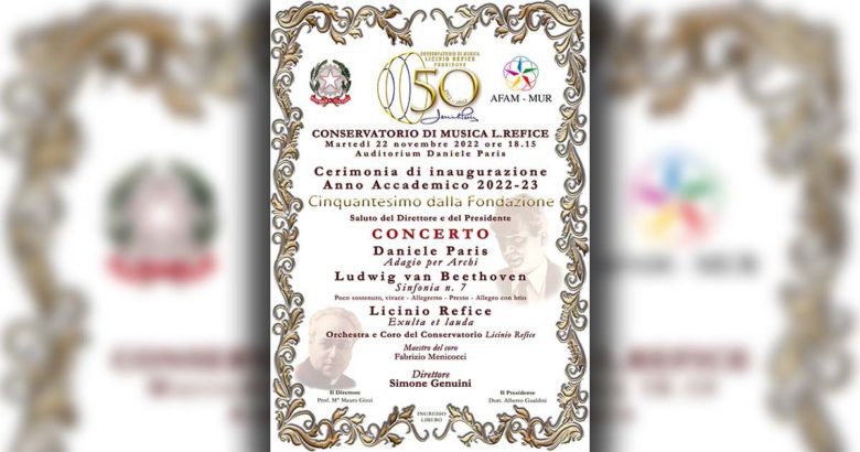 Frosinone Frosinone: il Conservatorio “Refice” compie 50 anni. Via alle celebrazioni con un magnifico concerto