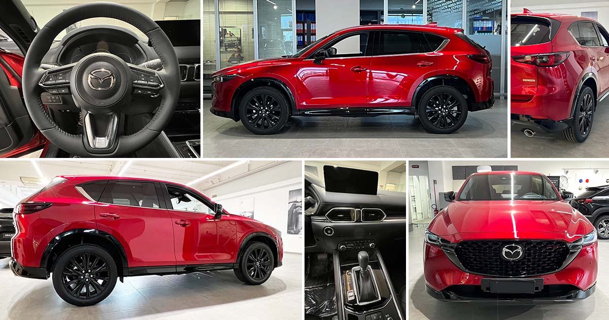 Mazda Mazda CX-5 in pronta consegna per te da Jolly Auto. Guarda le foto della vettura Mazda CX versione Homura profili laterali posteriore anteriore volante interni