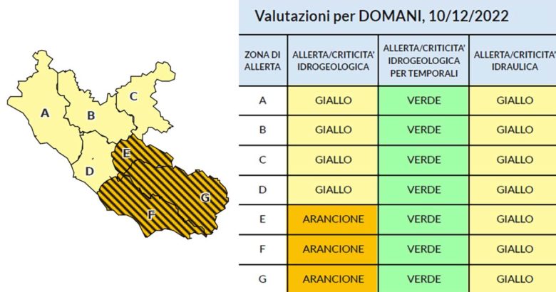 Frosinone Meteo Ciociaria: allerta arancione su tutta la provincia di Frosinone allerta meteo