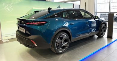 Bozza automatica Peugeot profilo laterale e posteriore fari cerchi