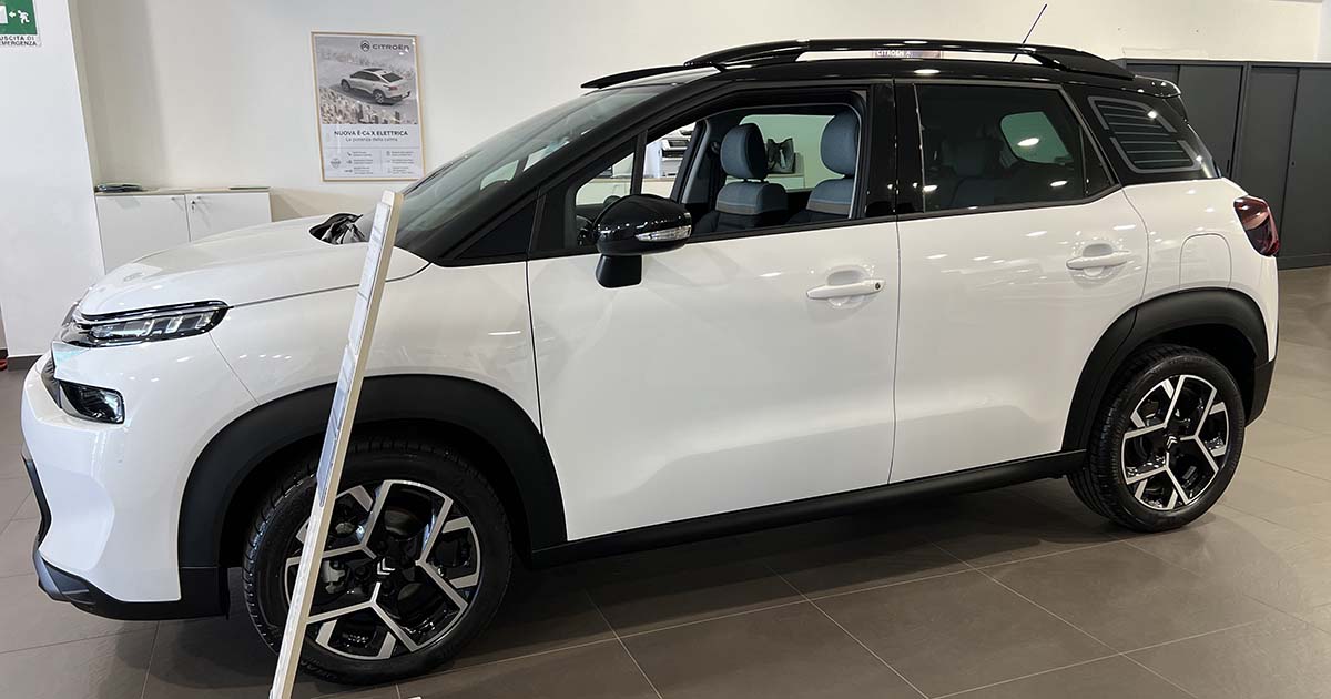 Citroën C3 Aircross km 0 in pronta consegna Citroën C Aircross laterale copertina