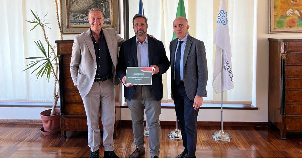 "Registro Nazionale delle Imprese Storiche": premiata la tenacia dell’Azienda Agricola Antonio Genovesi jpg