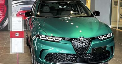 Alfa Romeo Tonale anteriore fari mascherina logo