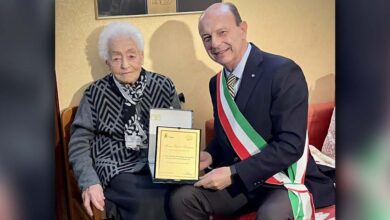 Ritratto di Maria Laura Fontana, centenaria celebrata dalla città di Frosinone.