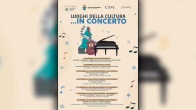 Locandina ufficiale dei concerti gratuiti “I luoghi della cultura in concerto” a Cassino