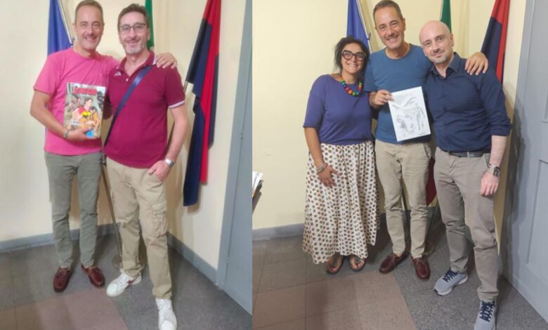 Il sindaco Querqui con Cipriani (a sx) la vicesindaco De Santis e Santoro (a dx)