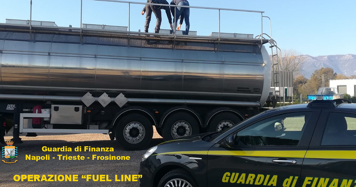 Frosinone Napoli-Trieste-Frosinone: maxi frode nel settore dei prodotti petroliferi. Sequestrati beni per 24 mln di euro Operazione Fuel Line