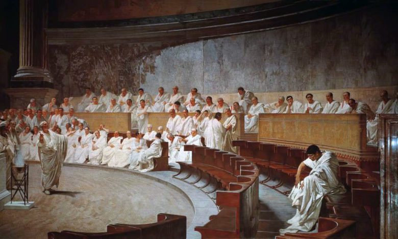 8 Novembre 63 a.C.: Cicerone pronuncia in Senato la sua prima orazione contro Catilina Cicerone orazione contro Catilina