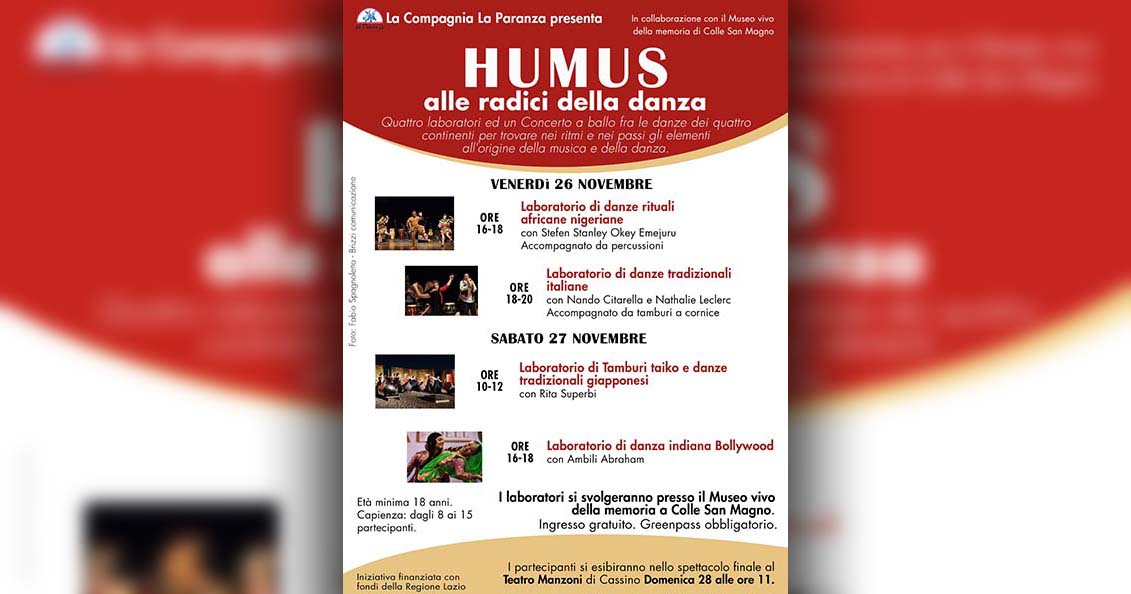 Cassino COLLE SAN MAGNO – Al Museo vivo della memoria, le Danze del mondo humus danza copertina
