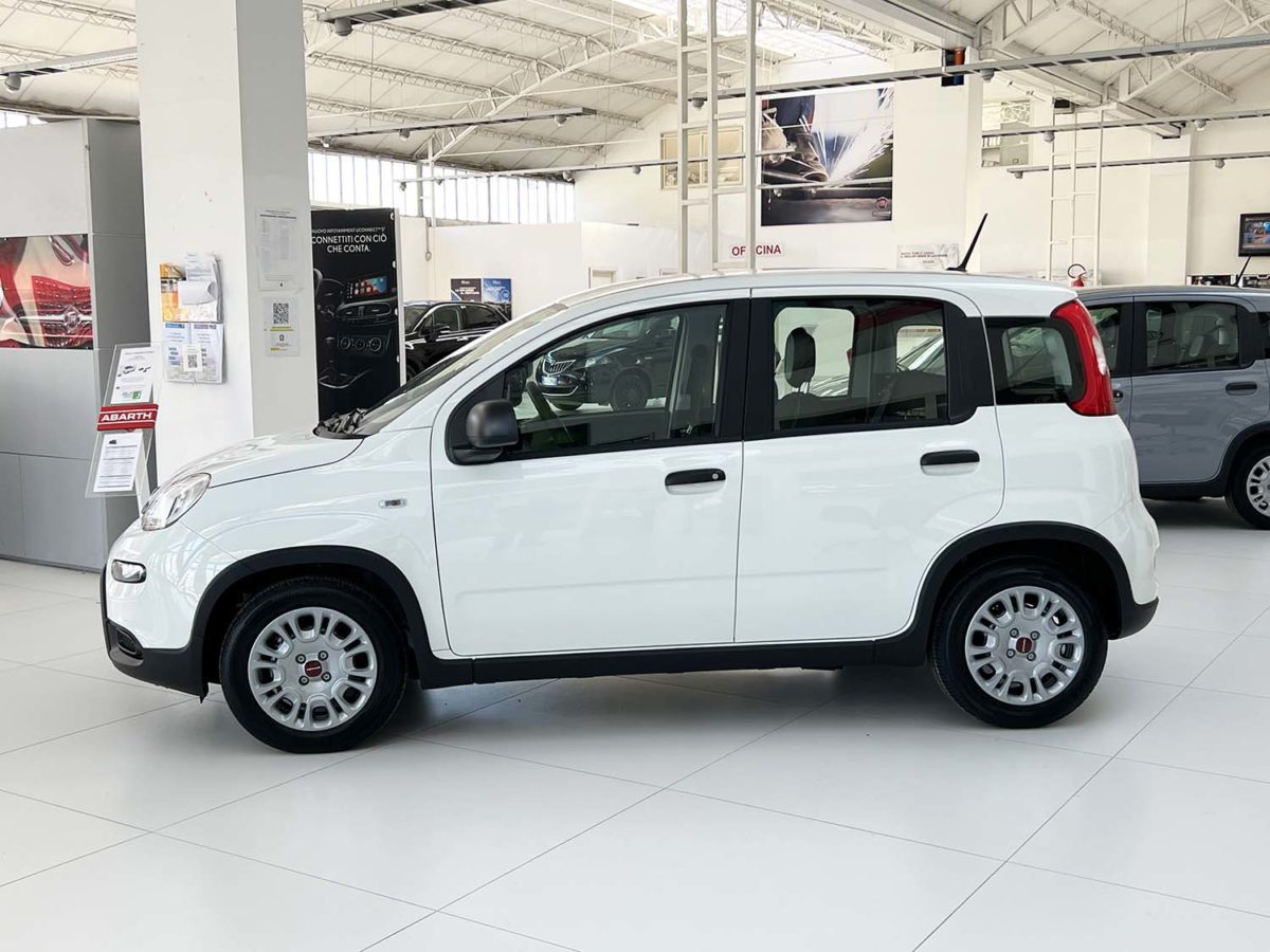 Fiat Panda: fino al 31 Marzo 2023 tua da Fiat Panda Hybrid profilo laterale bianco