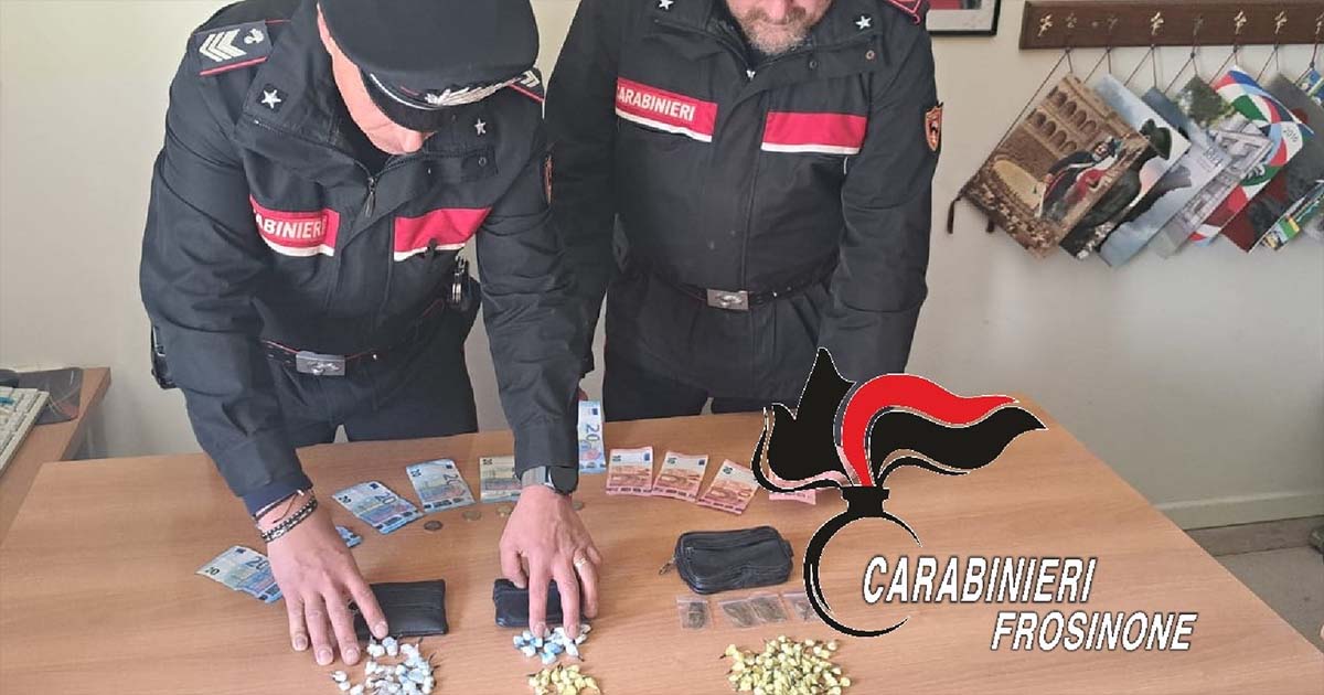 “Detenzione di sostanza stupefacente ai fini di spaccio”: arrestati un 58 enne e un 51enne Carabinieri Frosinone