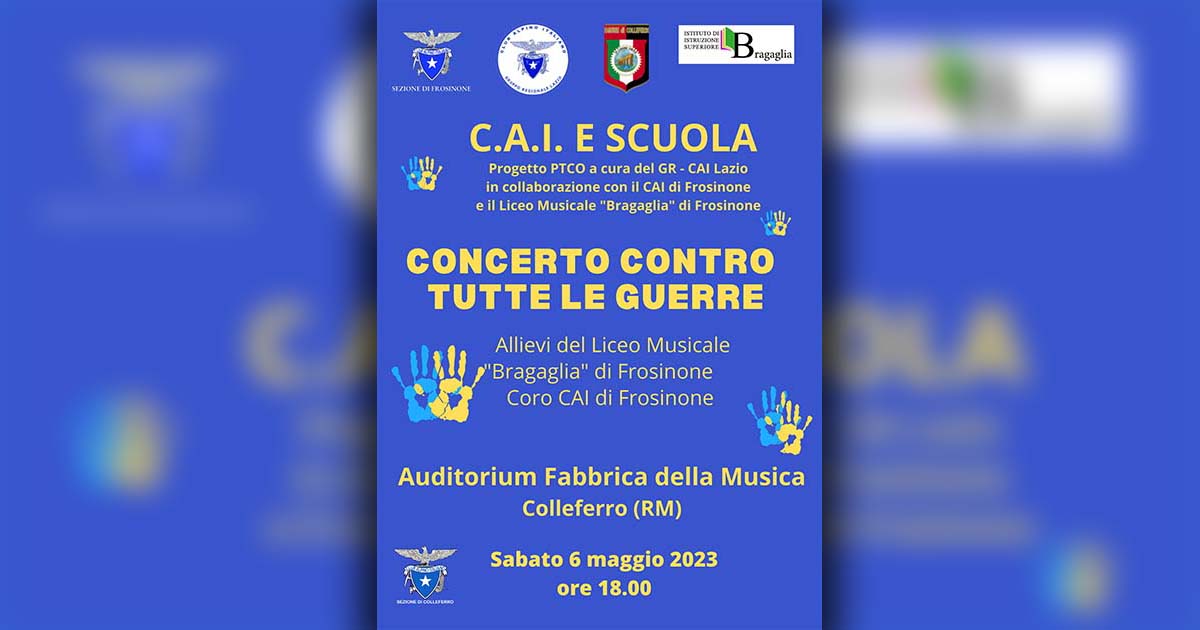 Liceo Musicale Bragaglia e Coro CAI di Frosinone in concerto "contro tutte le guerre"