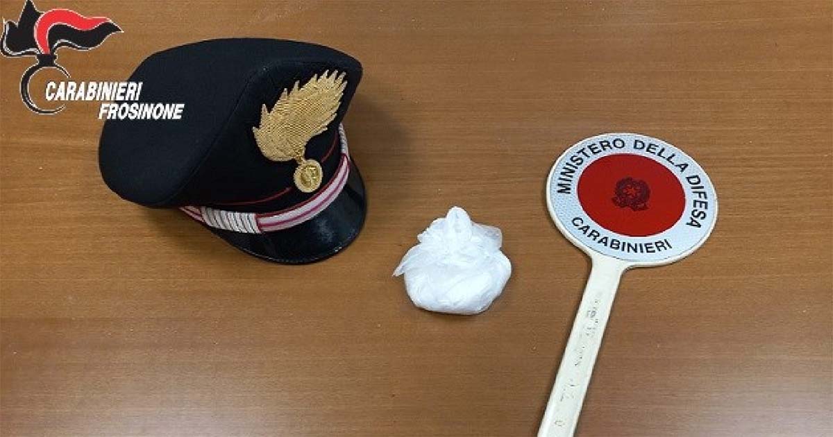 Cocaina nel cappuccio della felpa: arrestato 29enne Carabinieri