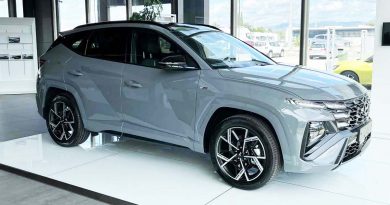 Hyundai Tuscon N vista laterale desing cofano cerchi fari