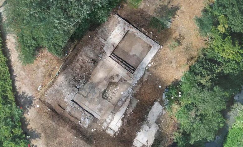 Scavi archeologici delle terme romane sul fiume Cosa a Frosinone