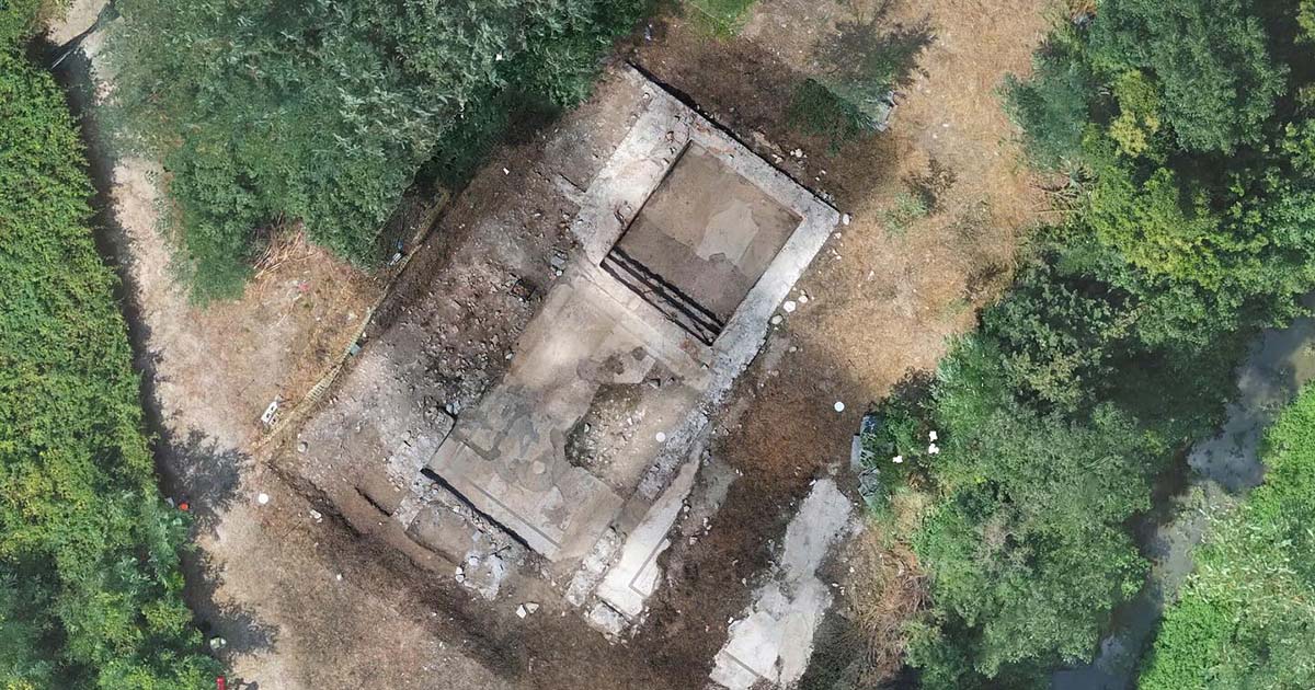 Scavi archeologici delle terme romane sul fiume Cosa a Frosinone