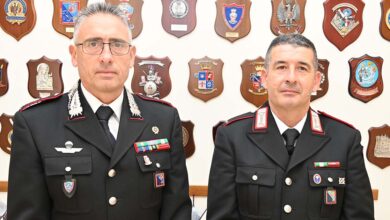 Il Maresciallo Guido Lanna con il Colonnello Gabriele Mattioli durante l’incontro a Frosinone.