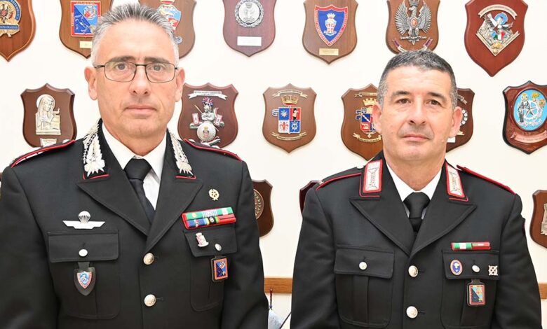 Il Maresciallo Guido Lanna con il Colonnello Gabriele Mattioli durante l’incontro a Frosinone.