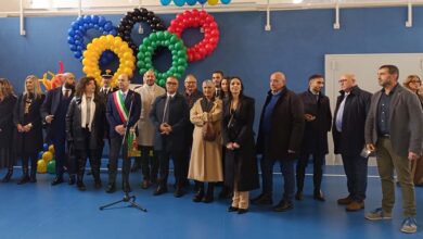Cerimonia di inaugurazione della nuova palestra Maiuri a Frosinone.