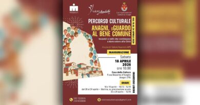 Anagni, al via il percorso culturale “sGUARDO al bene comune” dal 18 al 24 aprile