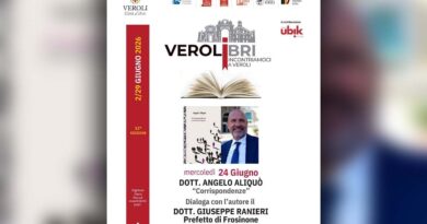 Verolibri - incontriamovi a Veroli il magistrato Angelo Aliquò presenta “Corrispondenze” in dialogo con il prefetto Ranieri