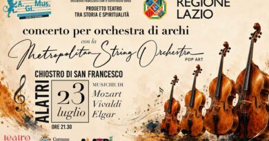 Alatri, la Metropolitan String Orchestra protagonista al Chiostro di San Francesco per il nuovo concerto A.Gi.Mus.