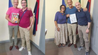 Il sindaco Querqui con Cipriani (a sx) la vicesindaco De Santis e Santoro (a dx)