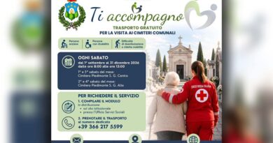Piedimonte San Germano, parte “Ti accompagno”: trasporto gratuito ogni sabato verso i cimiteri comunali